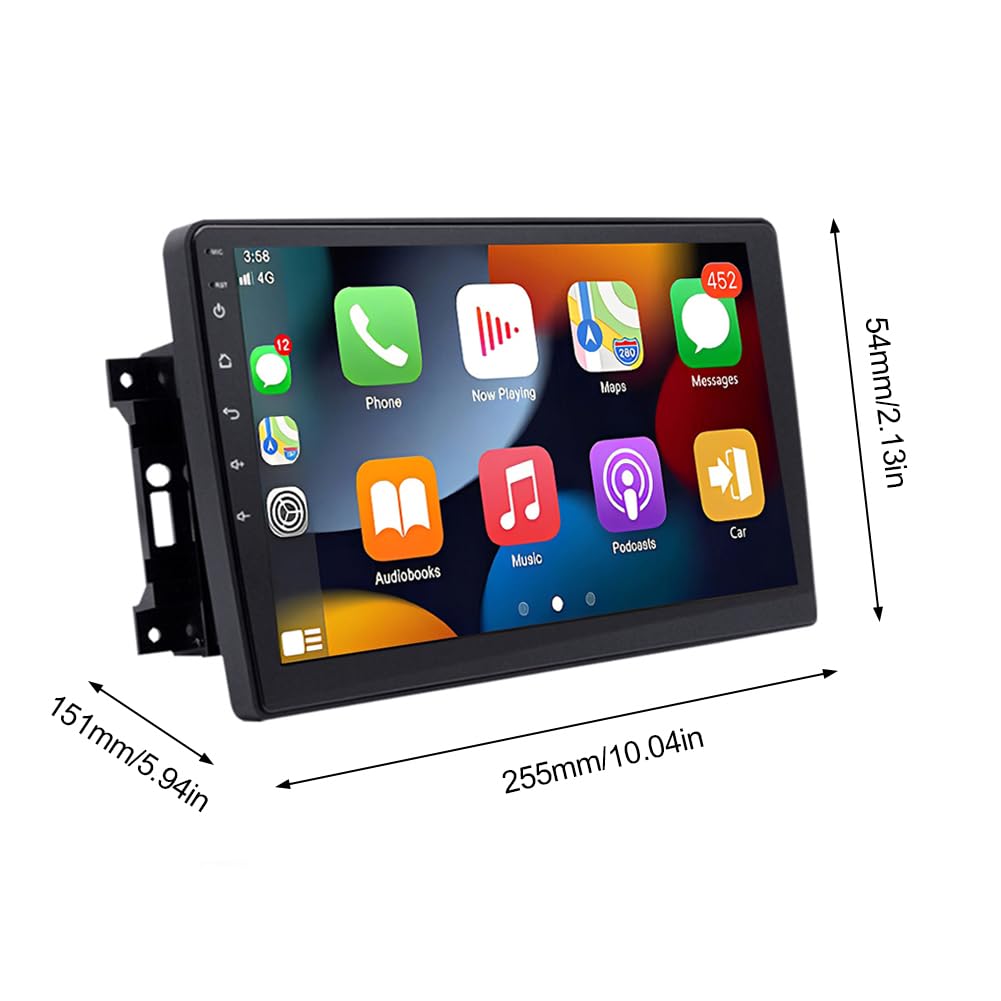 4+64G Android 14 Double Din Radio for Ford F-250 F-350 F-450 F-550 2005-2007 with Wireless Carplay Android, 10 inch Touch Screen Bluetooth Stereo Head Unit Stereo WiFi GPS Navigation Mirror Link