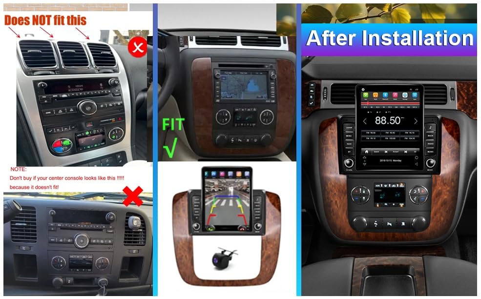 9.7 Inch Android 13 Car Stereo Radio for Chevrolet GMC 2007 2008 2009 2010 2011 2012 2013 2014 with Wireless Carplay/Android Auto Double Din GPS Navigation BT WiFi Camera【2+32G】