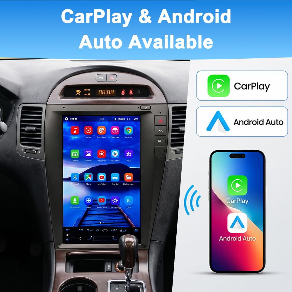 Car Stereo Radio 12.8 Inch Android 15 for Lexus ES350 2006-2011 Base Trim