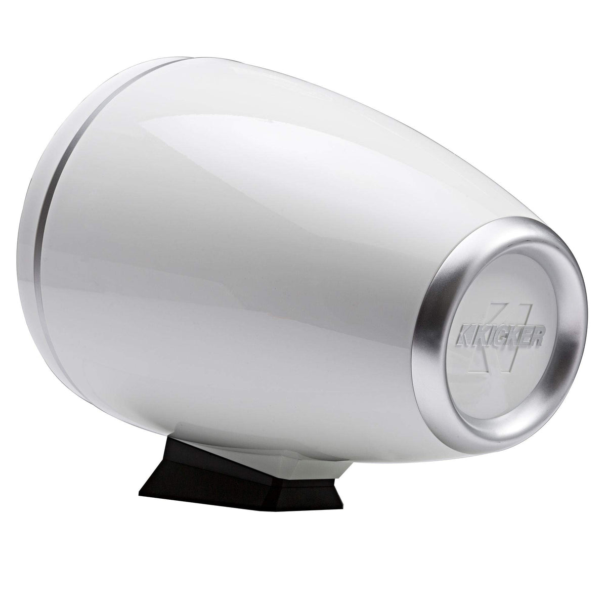 KICKER KMFC8W 8" Flat Mount Loaded Marine Wake Towers with 46KM84L Speakers - White Grills and Enclosures