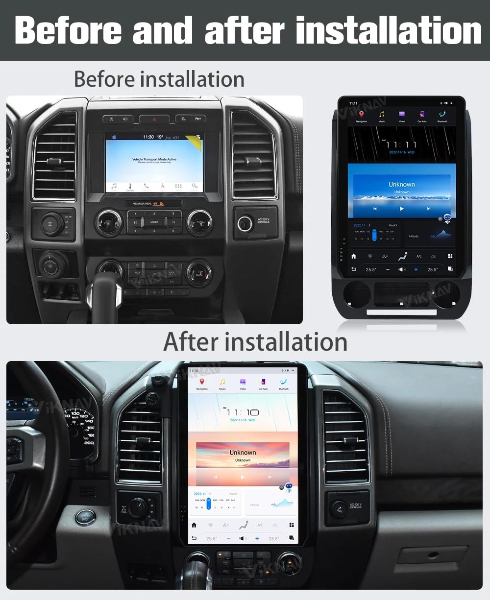 Qualcomm Android 11 Radio for Ford F150 (2015-2020) F250/F350 (2017-2022) Stereo 14.4 Inch 2K IPS Screen 8 Core 8GB+128GB Built-in Wireless Carplay/Android Auto/WIFI/4G LTE/DSP