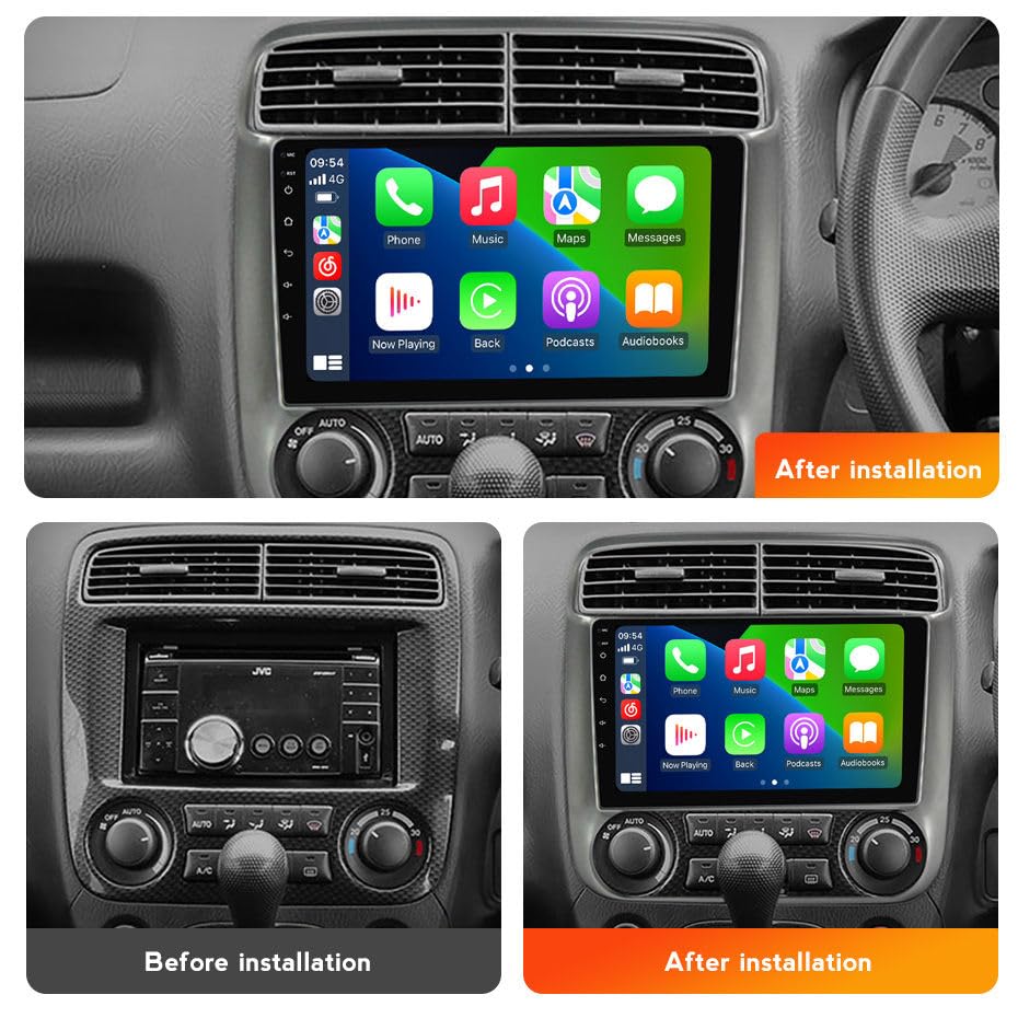 Android Car Stereo for Honda Stream 2000-2006,9 inch Car Stereo Touch Screen Upgrade with Wireless CarPlay/Android Auto GPS Navigation WiFi FM Radio Head Unit,2G+32G