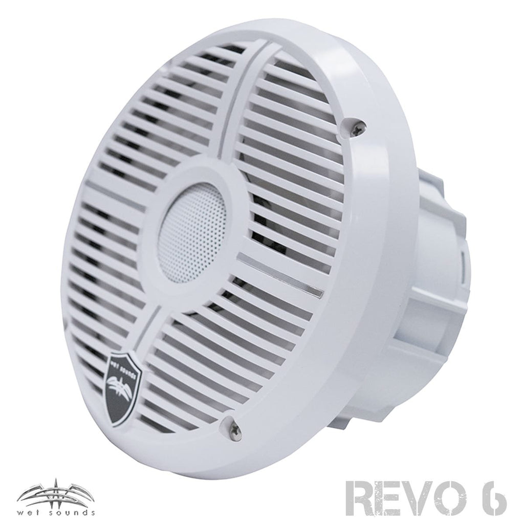 Wet Sounds - Three Pairs of REVO 6-XWW White Closed XW Grille 6.5 Inch Marine LED Coaxial Speakers