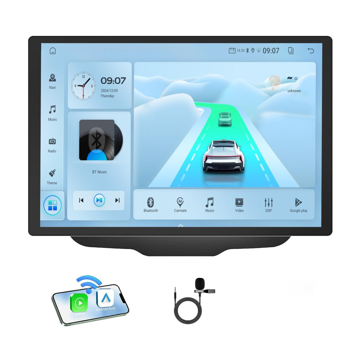 13'' Android Car Stereo Radio Head Unit for Jeep Renegade 2015-2020, 2K 1920 * 1200 Touchscreen Radio Support Wireless CarPlay & Android Auto, GPS Navigation, Bluetooth, FM + Backup Camera, 4+64G