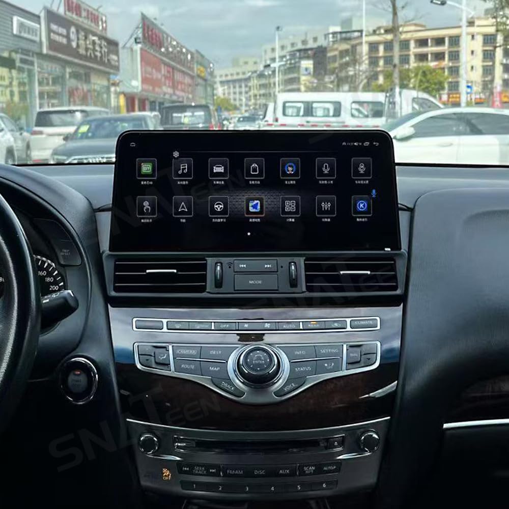 12.1" Car Stereo for Infiniti QX60 2014-2019,Android Radio Head Unit with Tesla Style Wireless CarPlay, Android Auto, GPS Navi, DSP, WiFi, Backup Camera (6+128GB)