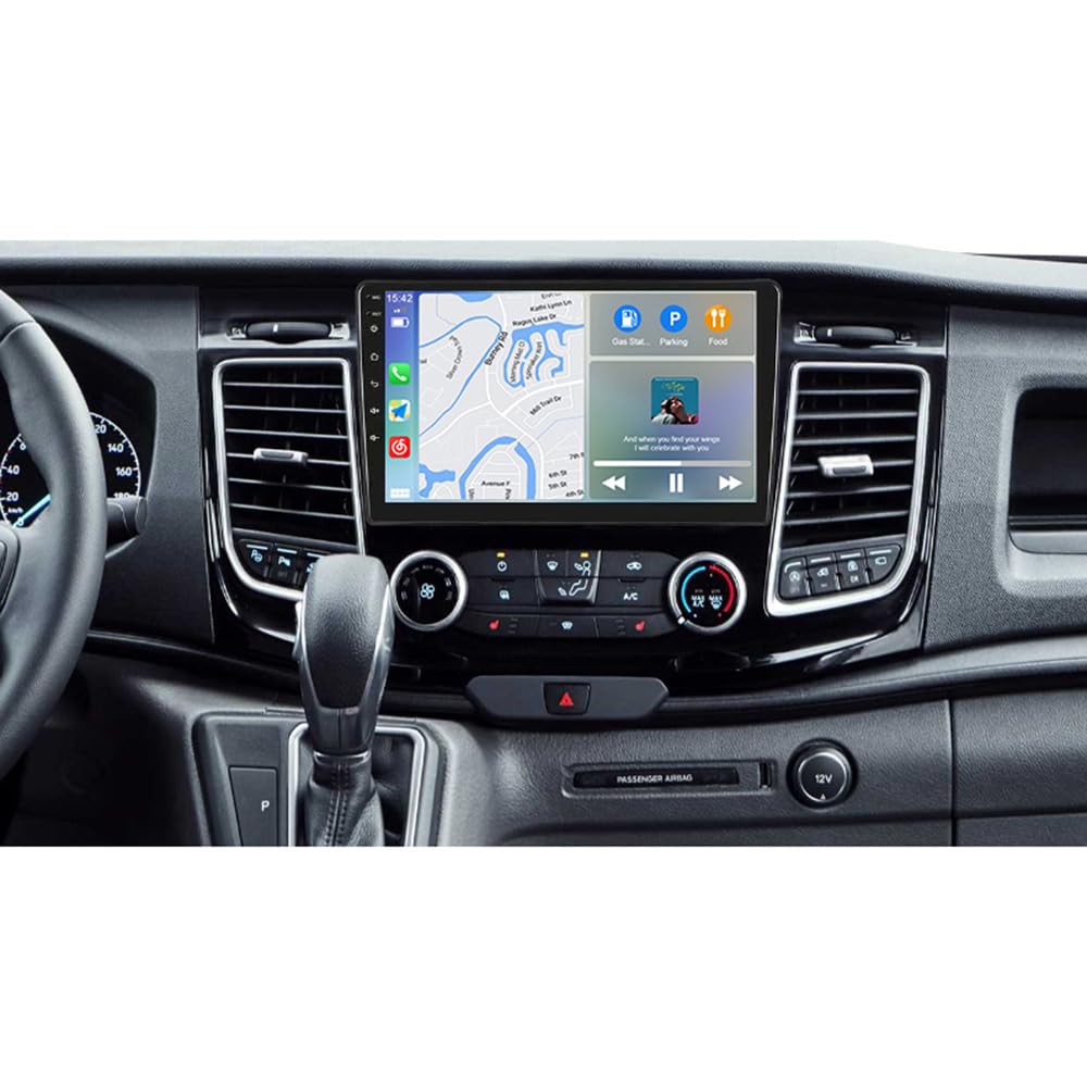 10 Inch Android 14 Car Stereo Radio for Ford Transit Custom 2020 2021 2022 2023 2024 with Wireless Carplay Android Auto Touchscreen Radio GPS Navi Bluetooth FM RDS SWC+ Backup Camera, 2+32G