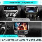 Car Radio for Chevrolet Camaro 2010-2015 Android 15 with 9 inch Touchscreen 2GB+64GB Carplay, Android Auto, Online Navigation, SWC, WiFi, Bluetooth, FM/AM/Radio,DSP