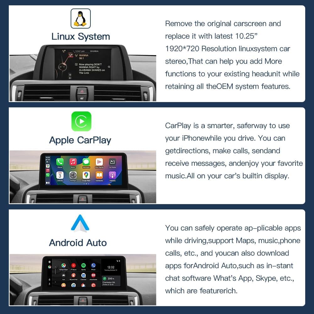 10.25" Linux Screen Car Stereo for BMW F30 F31 F34 F32 F33 F36 F80 F82 F83