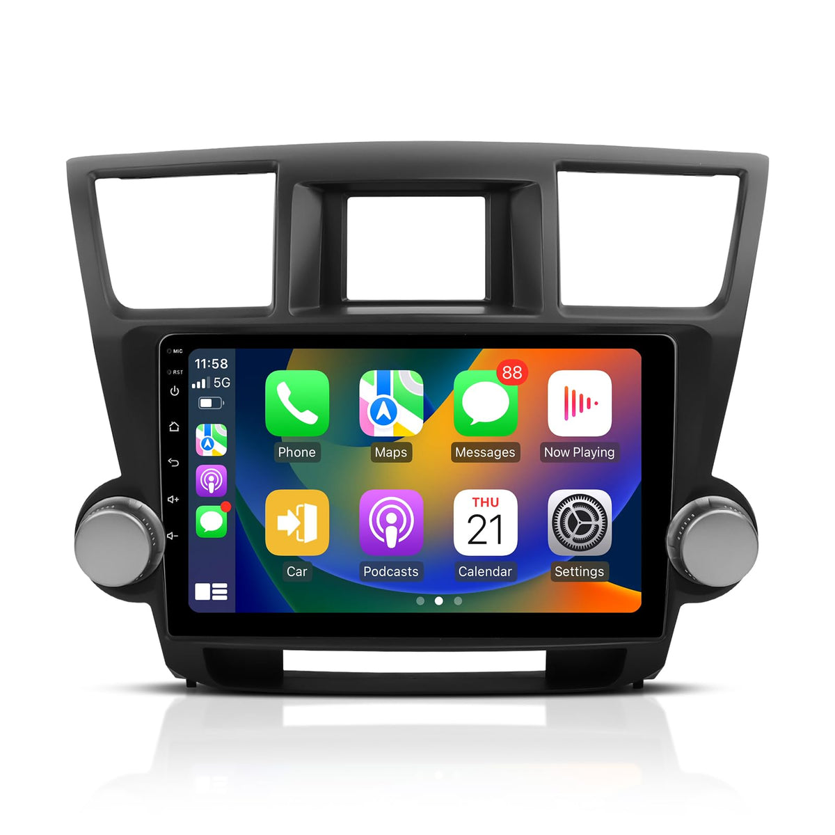 Apple CarPlay Car Stereo with DSP for Toyota Highlander 2008-2013, Android 13 6GB 128GB 10.2" Touchscreen Radio, Head Unit Support Wireless Android Auto GPS Navi 5GHz WiFi Bluetooth 5.0 SWC