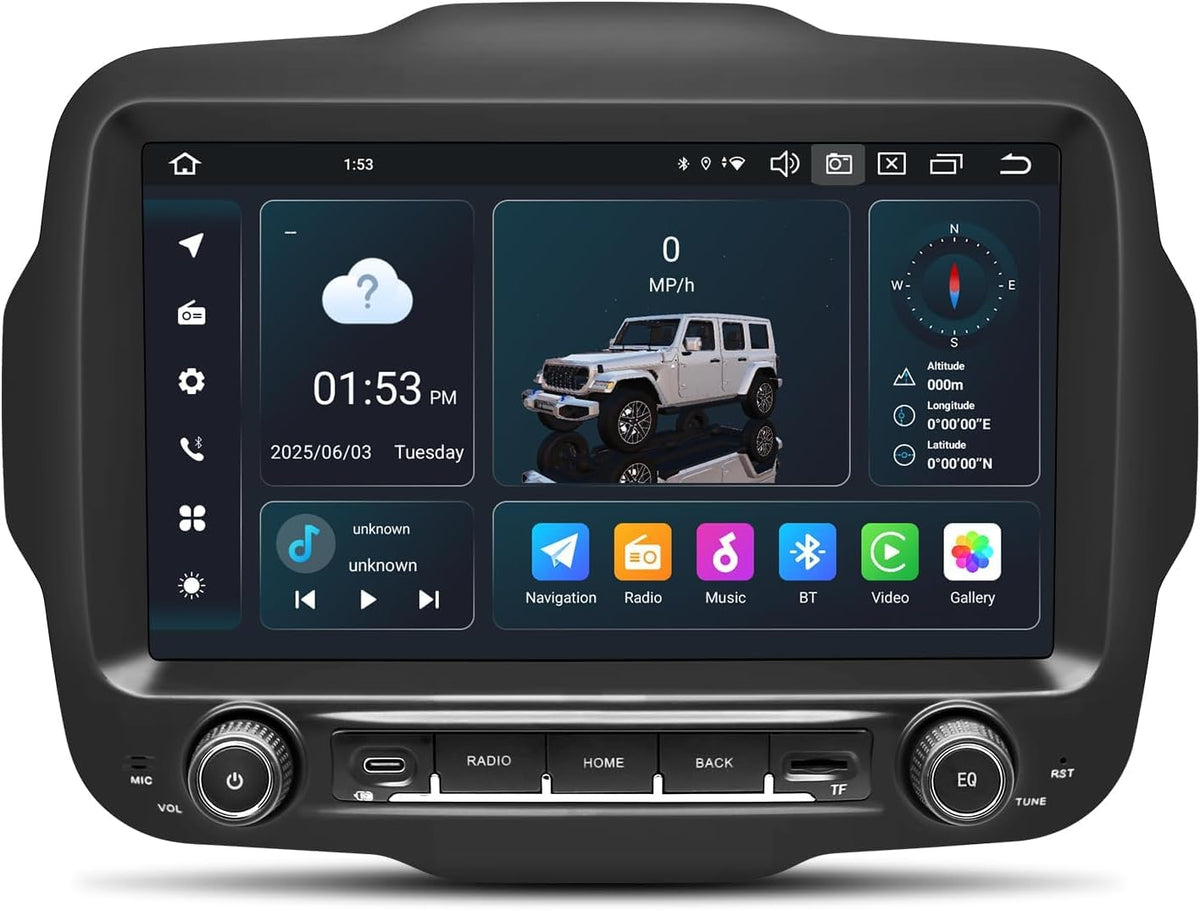 SWTNVIN Car Radio Stereo for Jeep Renegade 2015-2023, 8-core 8GB+128G