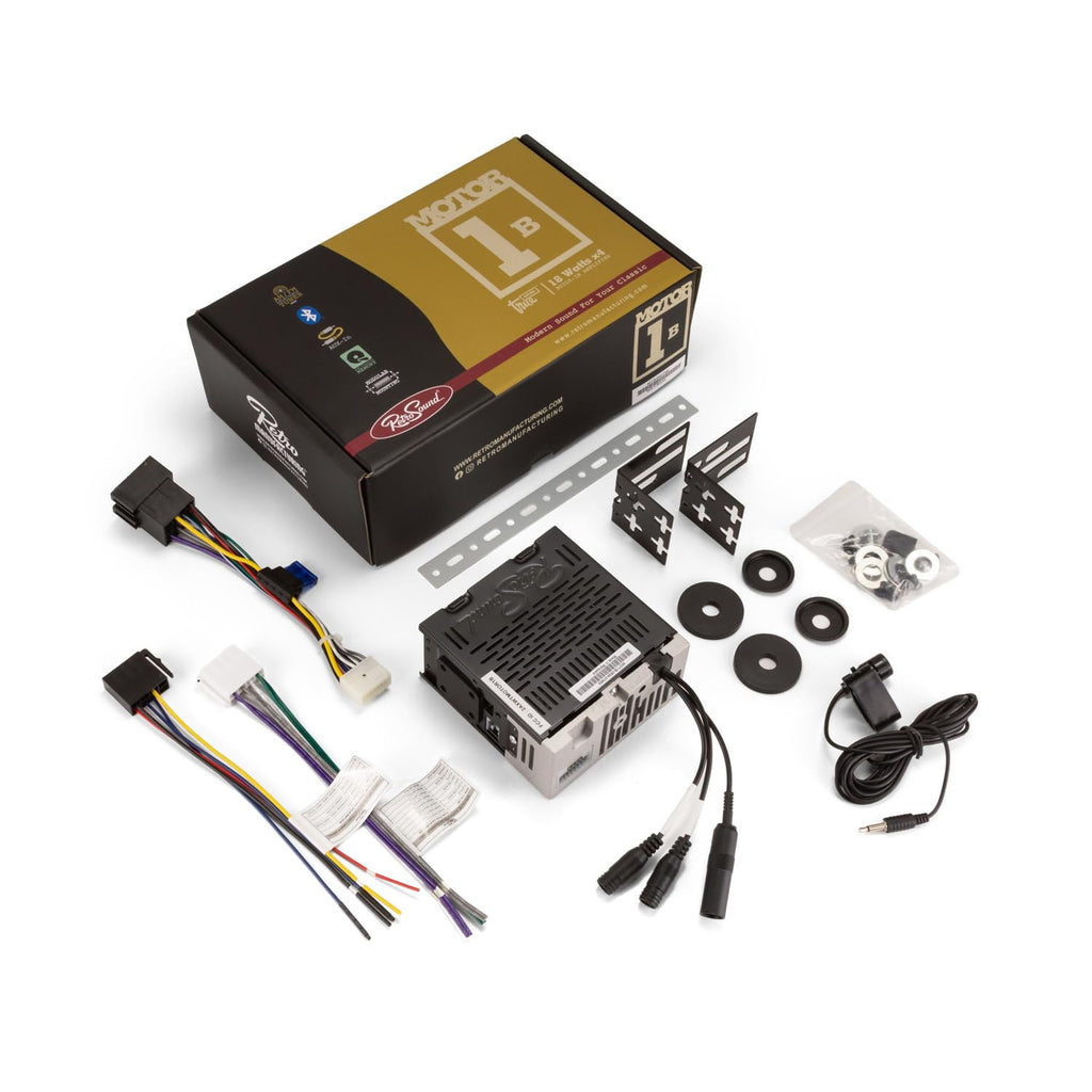 Apache Radio Compatible with 1955-59 GMC or Chevrolet Truck with Installation Bezel, Chrome Knob Kit and Vintage Dial Screen
