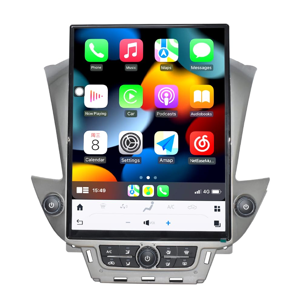 15.6 Inch Touch Screen Car Radio for Chevrolet Suburban Tahoe GMC Yukon 2014-2020 Upgrade Stereo Replacement Head Unit Multimedia Player Carplay Android Auto GPS Navigation (OEM 4.2 Inch Screen)