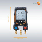 testo 550s AC Manifold Gauge Set – Manifold Gauges HVAC – Incl. 2 Wired Temperature Clamp Probes – Recharge Kit with Superheat, Subcooling For AC, Refrigeration & Heat Pumps – Bluetooth