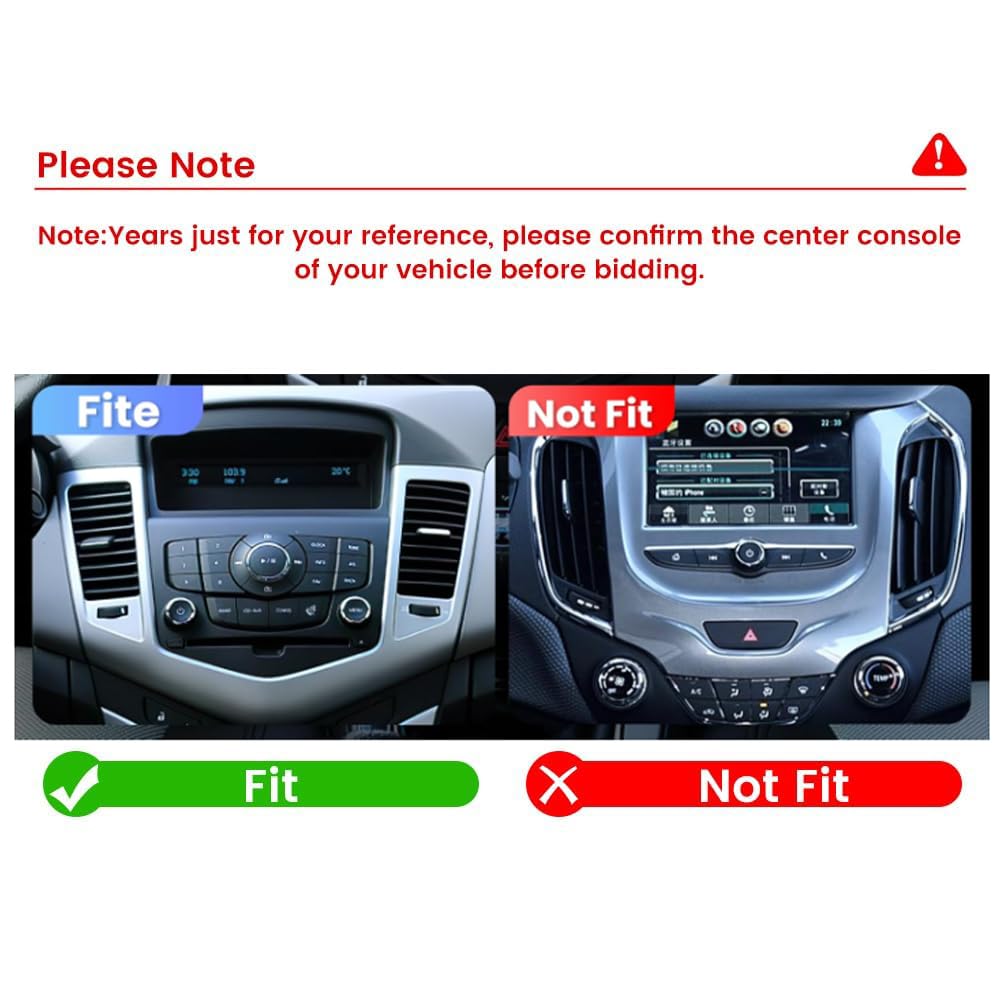 10-inch Dual-Knob Android Touchscreen Car Radio Stereo for Chevrolet Chevy Cruze 2009-2015, Wireless CarPlay, Android Auto, Bluetooth, Mirror Link, GPS Navigation, Wi-Fi, FM, Backup Camera, SWC 2+64G