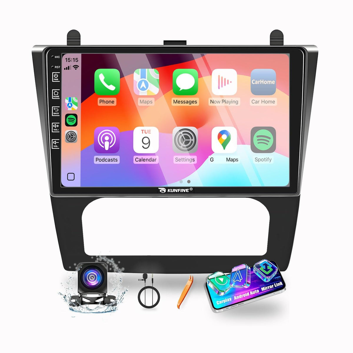 for Nissan Altima 2007-2012 Manual AC Car CarPlay Android Auto Navigation Stereo GPS Radio Reverse Camera Display 9" IPS Touchscreen Headunit Tablet Pad Media Player, if Applicable Quad Core 4G+64G