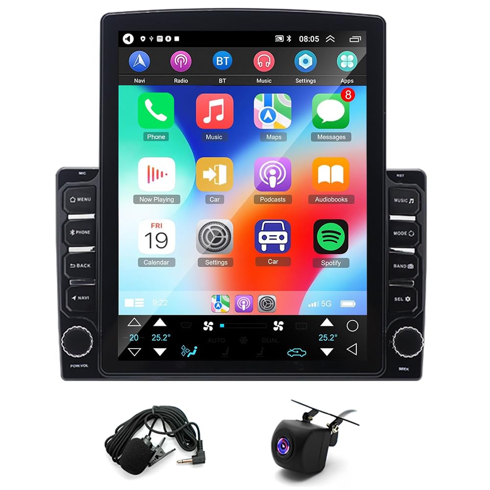 Double Din Car Stereo Radio for 2006-2015 Mazda Miata MX5, 9.7" Wireless Carplay Screen Car Radio Support for Carplay and Android Auto Voice Control Assistant Bluetooth GPS Navigation FM SWC