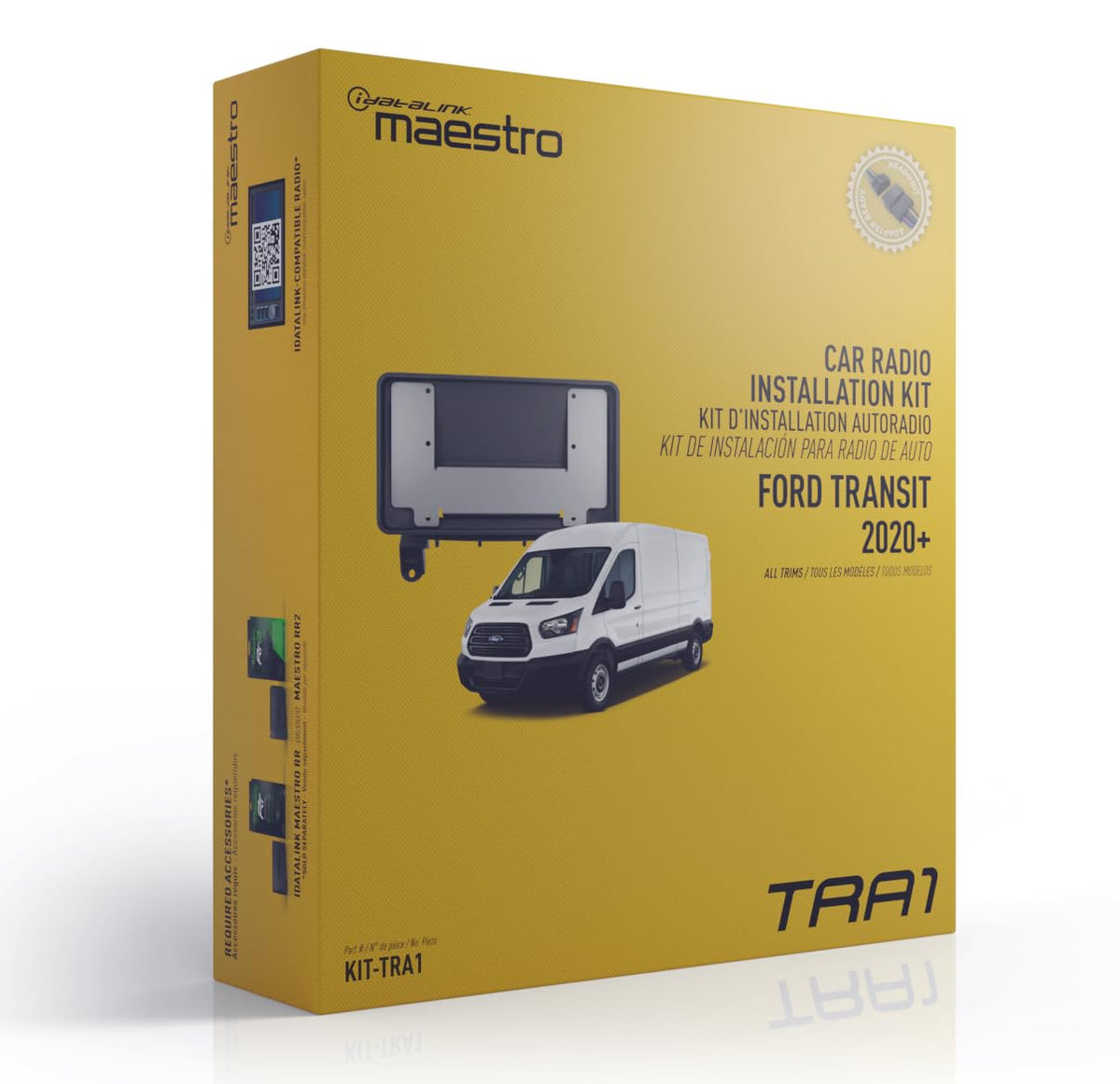 Idatalink Maestro KIT-TRA1 Dash Kit for OEM Radio Replacement in Select 2020+ Ford Transit Vehicles, Includes Plug & Play T-Harness (ADS-MRR or ADS-MRR2 Module Also Required)