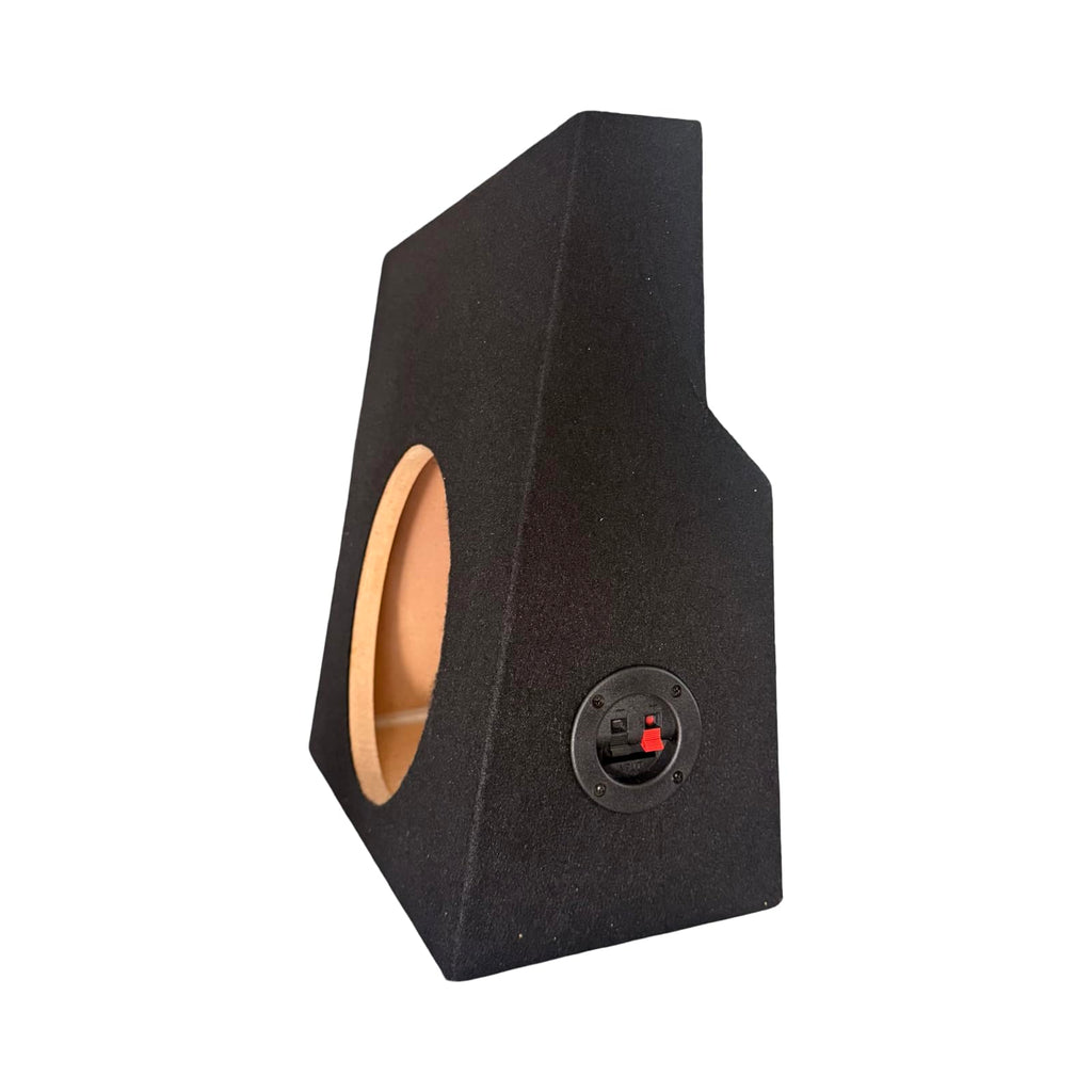 12 inch Shallow Mount Subwoofer Enclosure Compatible with Tacoma 2005-2023 Double Cab | Custom Slim Fit Behind Seat Truck Box | 0.50 Cu. Ft. Air Space | 5/8" MDF Wood Construction