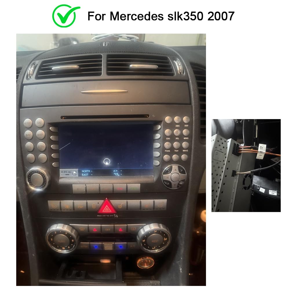 9 Inches Android 13.0 Stereo Radio Fit for SLK280 SLK350 SLK55 2004-2010 HD Touch Double Din Radio Stereo Car with Wireless with carplay/Android Auto | HD Backup Camera | WiFi | BT | FM | Mirror Link
