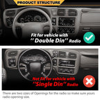 Dash Radio Bezel Grey Compatible with Chevy Blazer S10 GMC Jimmy Sonoma 1998-2004/ Fit for Vehicle with Double Din Radio