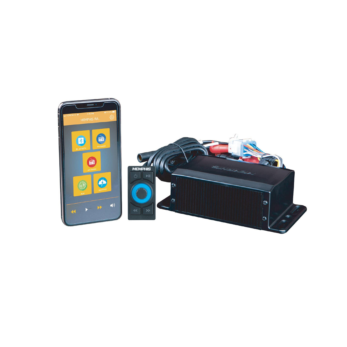 Memphis SMC2A Headless Media Center Receiver for Smartphone Control with Am/FM Bluetooth AUX and Weather Band
