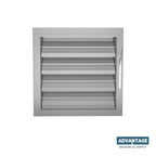 Louver with Deflective Adjustable Blades LA4A, Adjustable, 4" Deep U-Frame Vent with 3" Blade Spacing, HVAC Ventilation Louver, (White - Aluminum, 15" X 15") (Made to Order 2–4 Weeks)