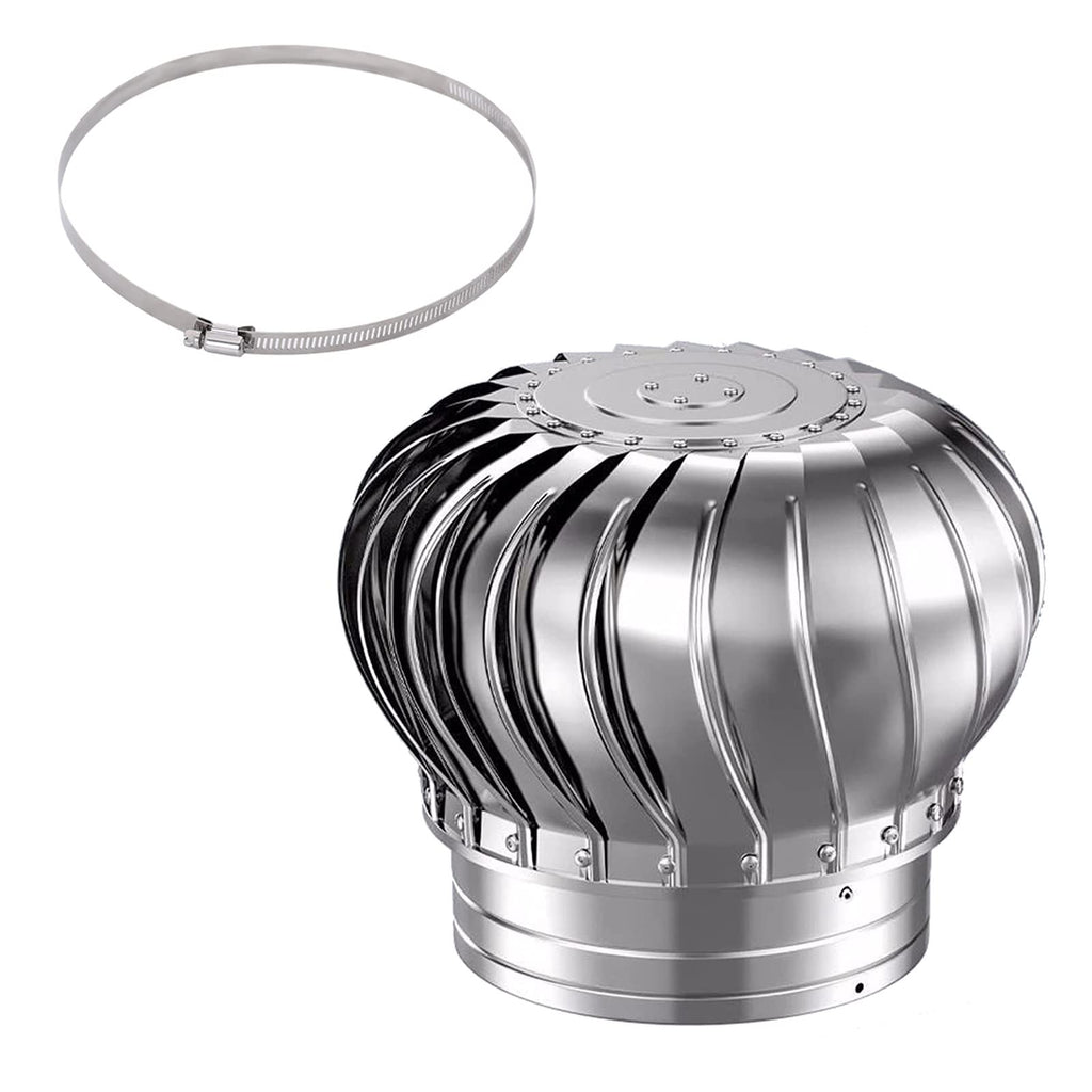 Off-Grid Home Horizontal Wind Turbine Generator Kits w/Blades & Charge Controller to Charge Off-Grid Batteries, 304 Stainless Steel Round Roof Ventilator Chimney Cap