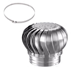 Off-Grid Home Horizontal Wind Turbine Generator Kits w/Blades & Charge Controller to Charge Off-Grid Batteries, 304 Stainless Steel Round Roof Ventilator Chimney Cap