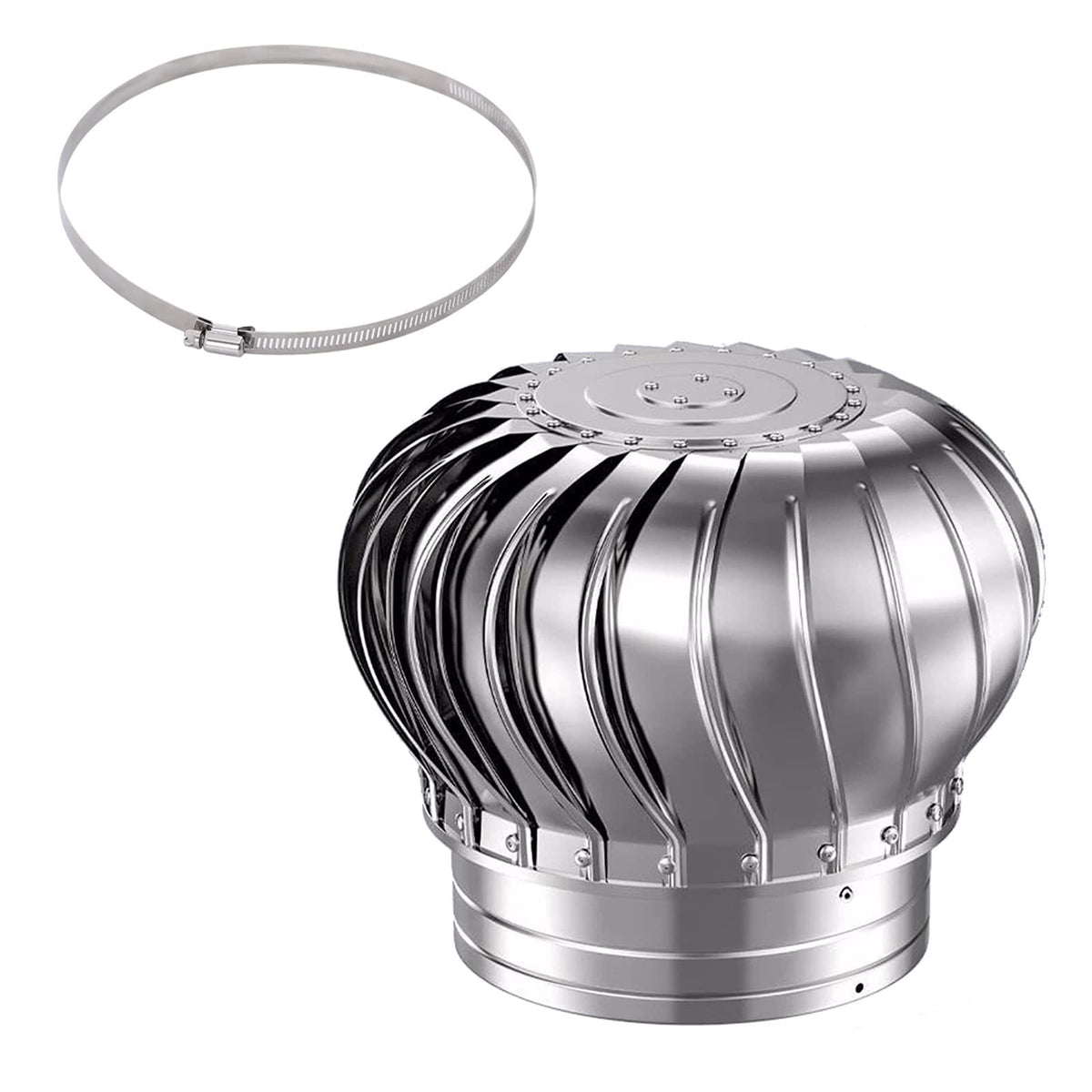 Off-Grid Home Horizontal Wind Turbine Generator Kits w/Blades & Charge Controller to Charge Off-Grid Batteries, 304 Stainless Steel Round Roof Ventilator Chimney Cap