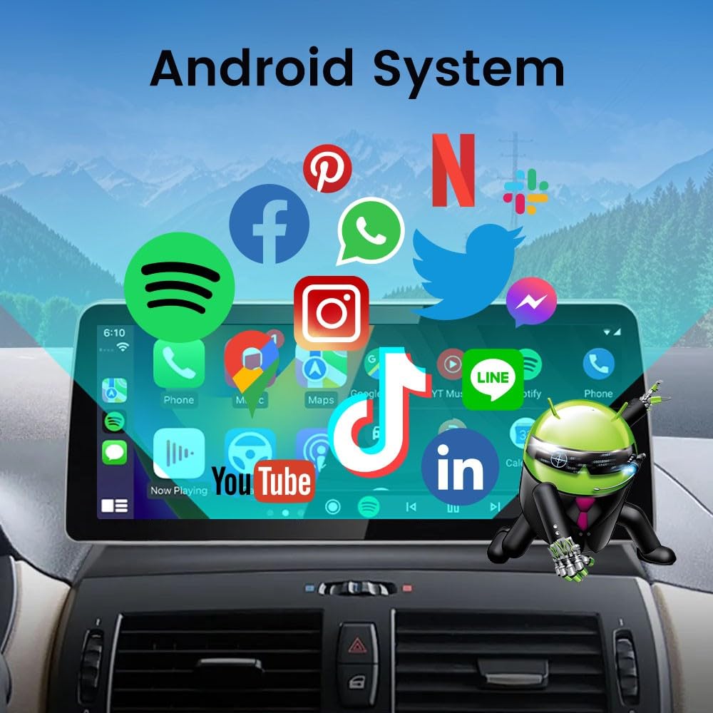 for BMW X3 E83 2006-2010 12.3" Octa Core 8G+64G Car CarPlay Android Auto Navigation Android Stereo GPS Radio Display IPS Touchscreen Headunit Tablet Media Player