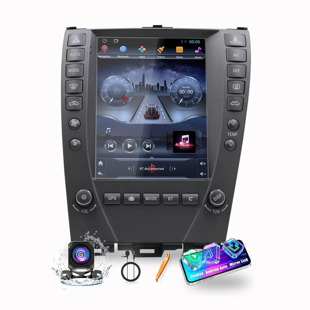 for Lexus ES ES240 ES350 2007-2012 Tesla Style Car CarPlay Android Auto Navigation Stereo GPS Radio Camera 9.7" IPS Touchscreen Headunit Tablet Media Player, if Applicable Quad Core 2G+64G