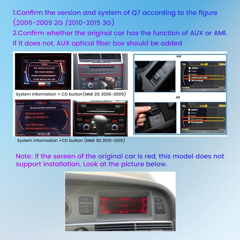 for Audi Q7 2006-2009 10.25" Octa Core 8G+128G Car CarPlay Android Auto Navigation Android Stereo GPS Radio Display IPS Touchscreen Headunit Tablet Media Player