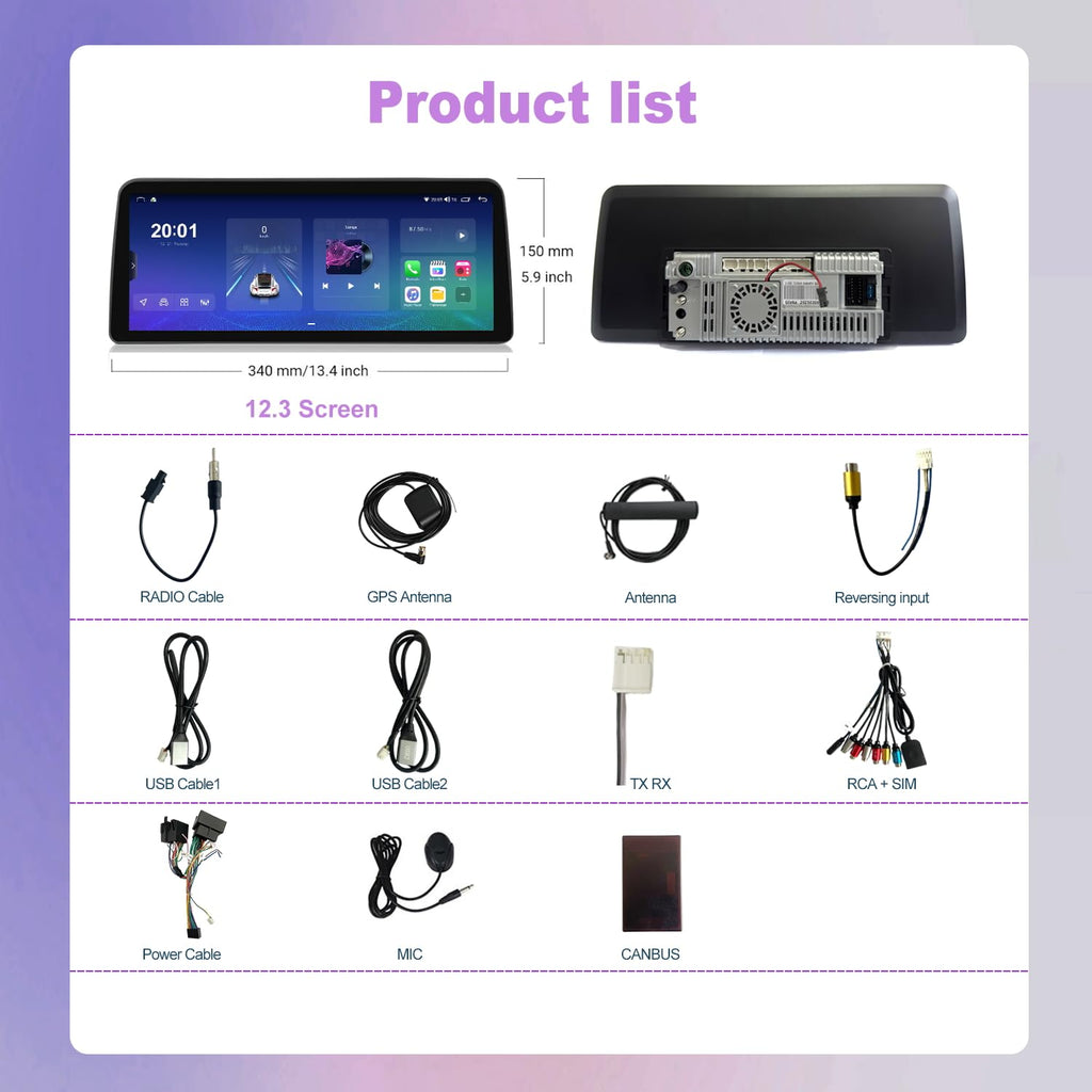 12.3" Android Car Stereo for Honda Accord 2018-2022 Wireless Apple Carplay Android Auto Car Radio Bluetooth Head Unit QLED Touch Screen 2400x896 GPS Navigation (4-64GB Pro)