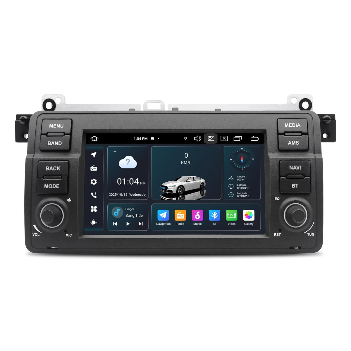 SWTNVIN Car Radio for BMW 3 Series E46 M3 Rover MG ZT 1999-2005 Android 14 CarPlay & Android Auto Stereo Built-in 4G LTE 5.0 WiFi DSP Bluetooth5.0 GPS SWC Octa-core 6GB RAM 64GB ROM (No DVD)