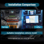 Android 13 Car Radio Stereo for 2008 2009 2010 2011 2012 Toyota Highlander with JBL Amplifier but Without OEM Navigation/Built-in Wireless Carplay Android Auto 10.2" Head Unit Video Player