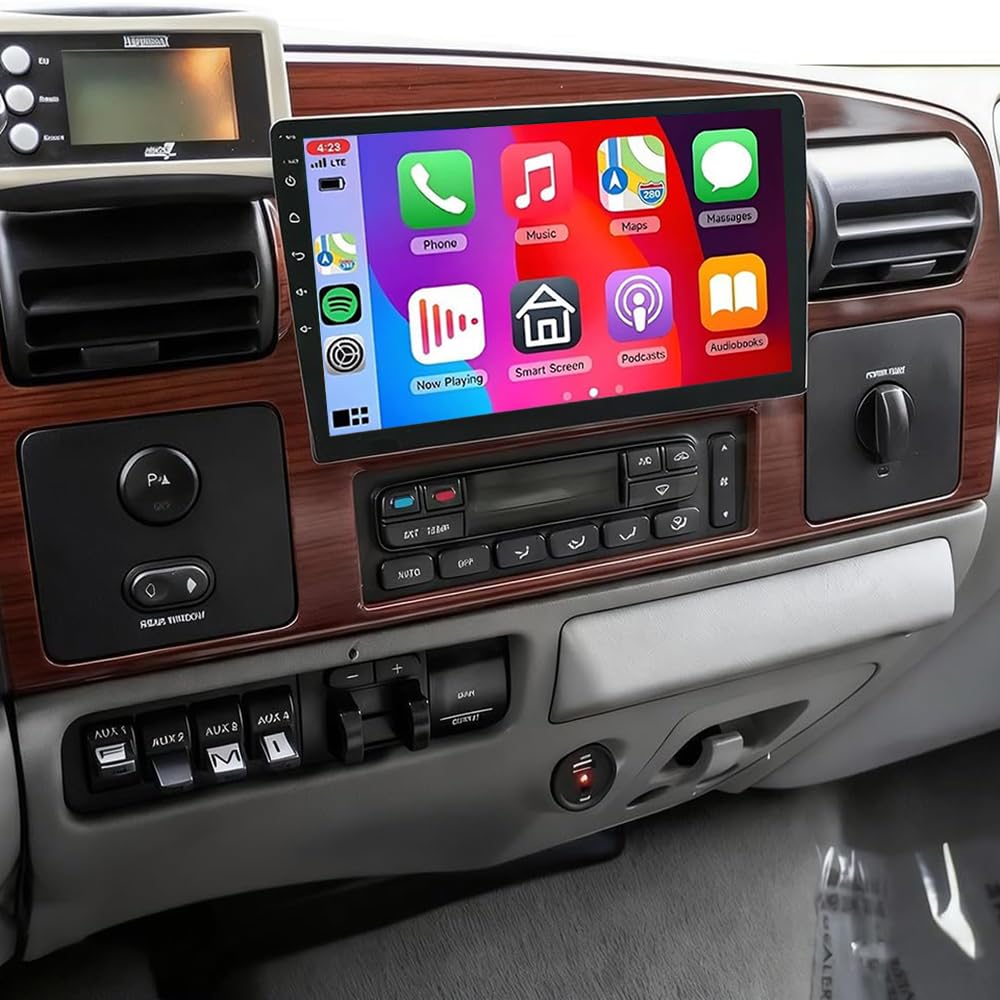 4+64G Android 14 Double Din Radio for Ford F-250 F-350 F-450 F-550 2005-2007 with Wireless Carplay Android, 10 inch Touch Screen Bluetooth Stereo Head Unit Stereo WiFi GPS Navigation Mirror Link
