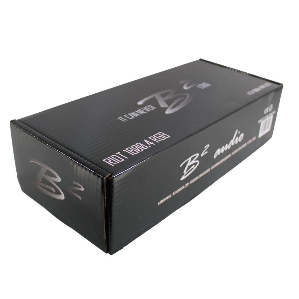 B2 Audio RIOT 1800W 2-Ohm Class D 4-Channel Amplifier w/RGB LED Illumination