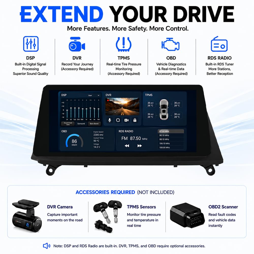 10.25" HD Android Screen for BMW X5 E70 X6 E71 2007-2010 CCC System