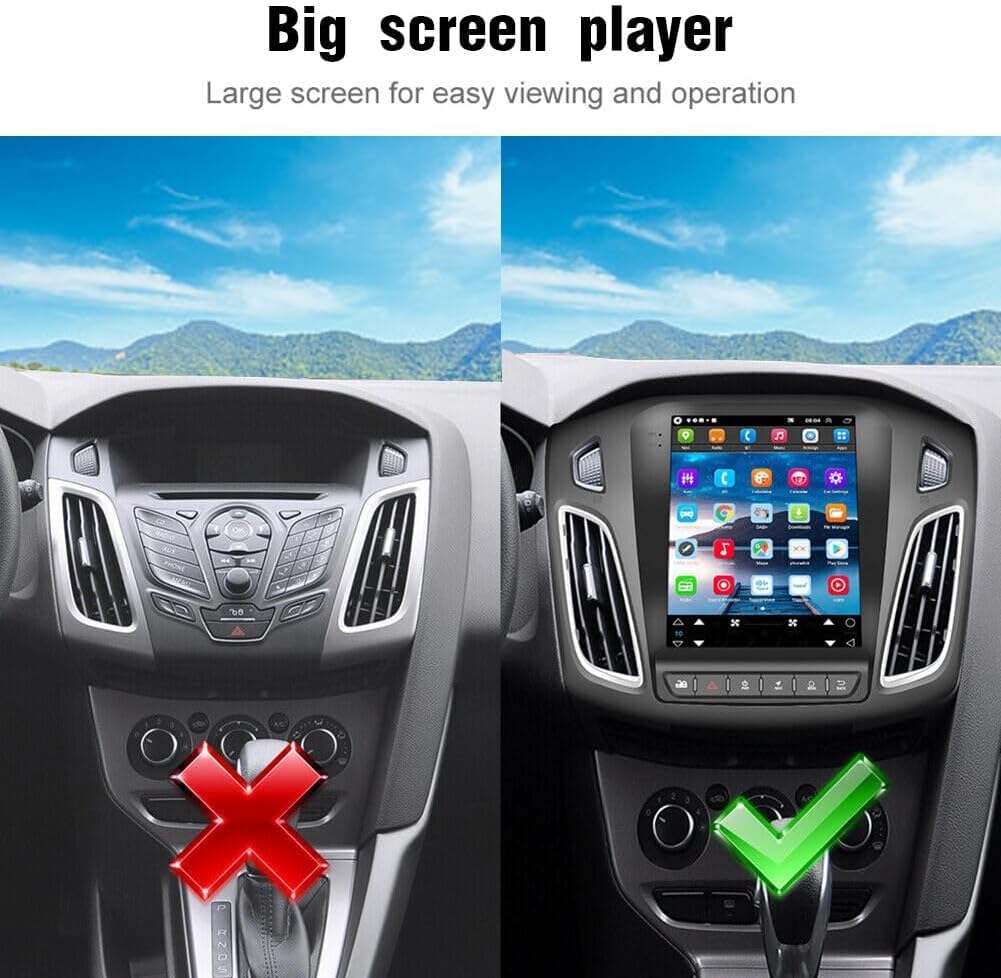 Double Din Car Stereo Radio 9.7" Touch Screen Compatible for 2012-2018 for Ford Focus GPS Navi for Android 13 Car Stereo 2+32GB
