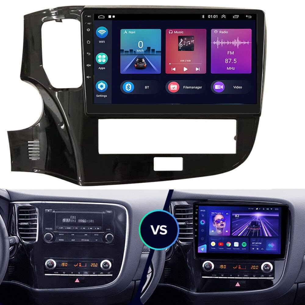 10" 2-Din Car Radio Stereo for Mitsubishi Outlander 2020-2022 2021 w/WiFi/Bluetooth/Navigation/FM/Music/SWC/IPS Touchscreen Radio Player w/Carplay Android Auto +Free Backup Camera (Base Trim)