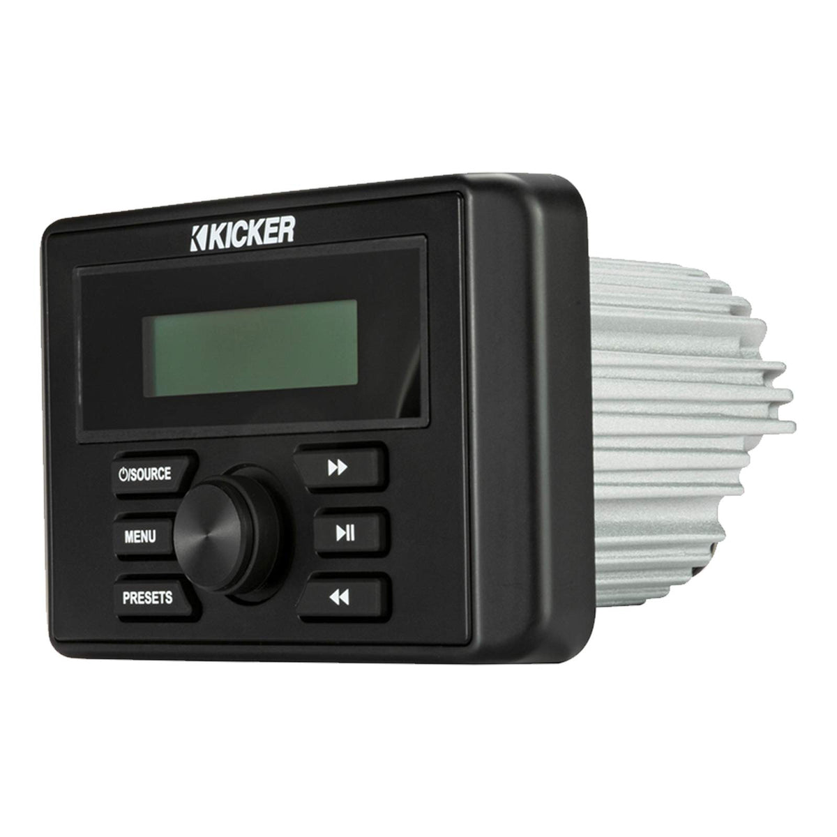 Kicker Weather-Resistant Marine Bluetooth USB RCA Stereo Receiver w/Remote Bundle with (QTY 4) 6.5" 2-Way 195W Max Coaxial Marine Speakers, White Grilles, 50-Ft Wire, Antenna