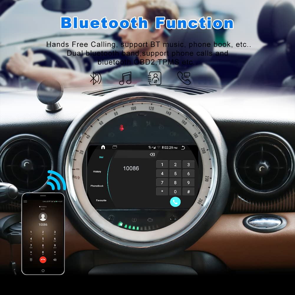 [8+64G] Android 13 Car Radio Stereo for Mini Cooper R56 2007-2010 with Carplay Android Auto 7 inch Touchscreen Car Stereo WiFi GPS Navigation Steering Wheel Control Backup Camera