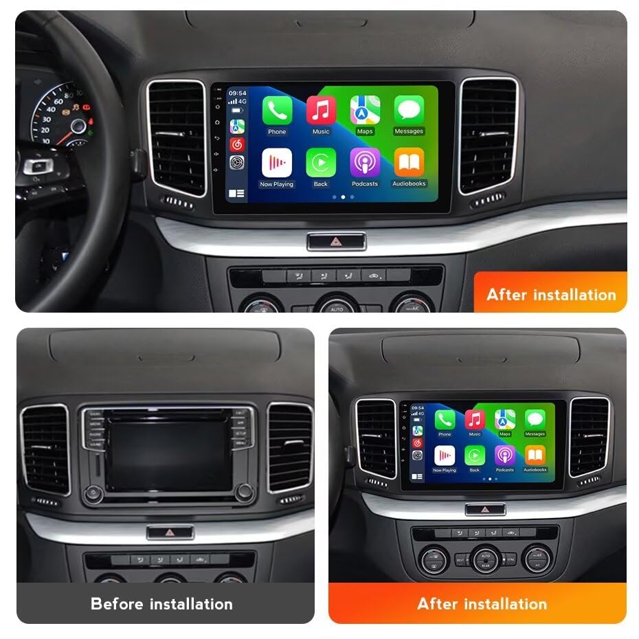 Radio for VW Sharan 2012-2018 Head Unit GPS Touch Screen 2G+64G
