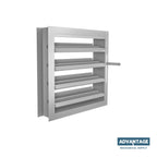 Louver with Deflective Adjustable Blades LA4A, Adjustable, 4" Deep U-Frame Vent with 3" Blade Spacing, HVAC Ventilation Louver, (Metallic Gray- Aluminum, 12" X 12") (Made to Order 2–4 Weeks)