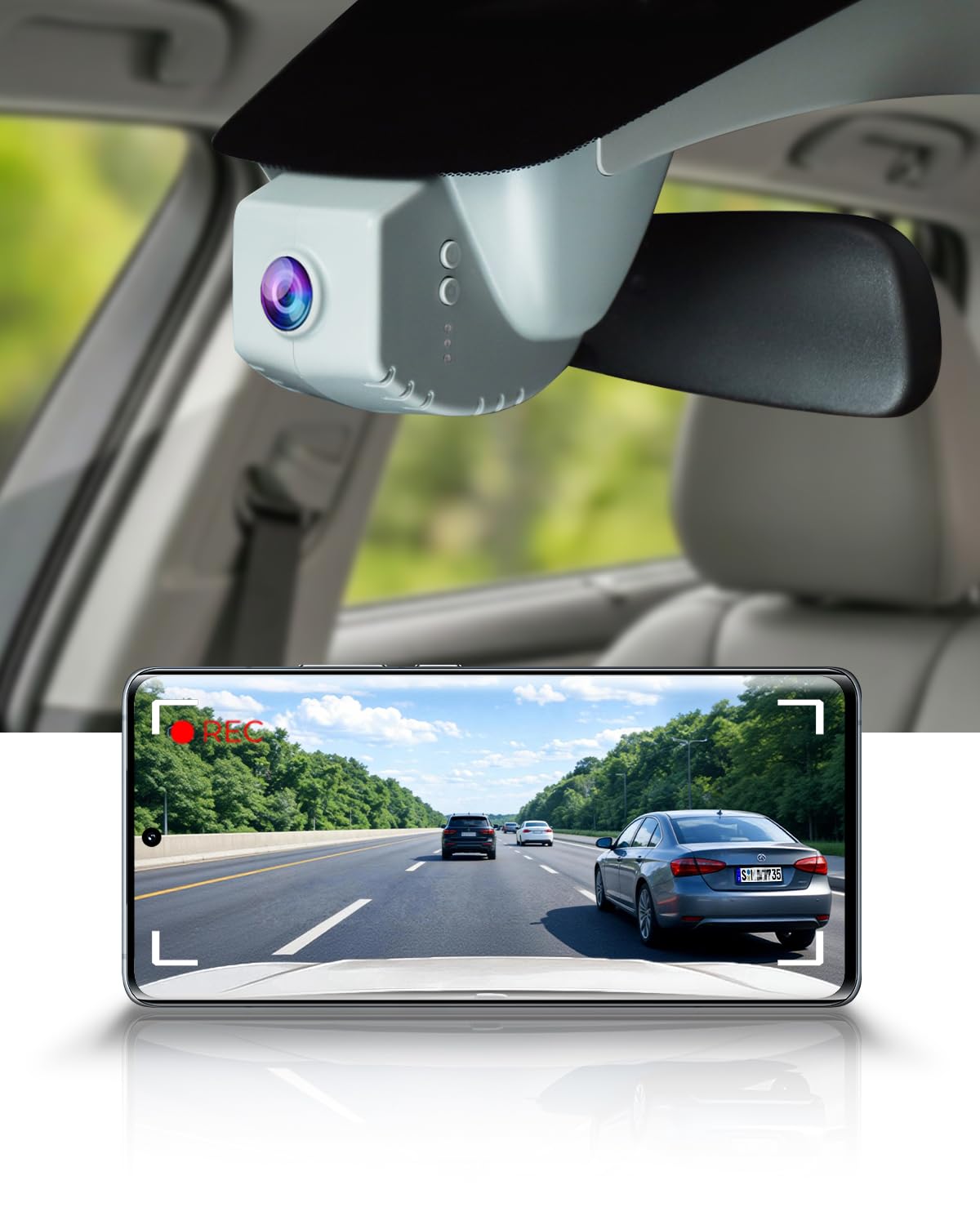Fitcamx Front 4K+Rear 1080P Dash Cam Adapts for Honda CR-V 2023-2027(Black)