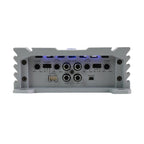 Hifonics Brutus BRL1200.4 car Audio Four Channel Amplifier Delivering 1200 watts RMS with a Built-in UV Meter and Intelligent Power Management System.
