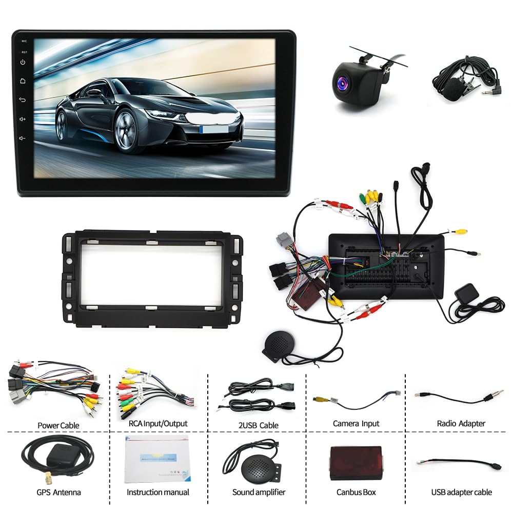 4 Core Android 14 Car Stereo Radio for Chevrolet Malibu 2008 2009 2010 2011 2012 2+64G for Carplay Wireless & Andriod Auto Touch Screen 10 inch for Chevrolet Malibu GPS Navigation