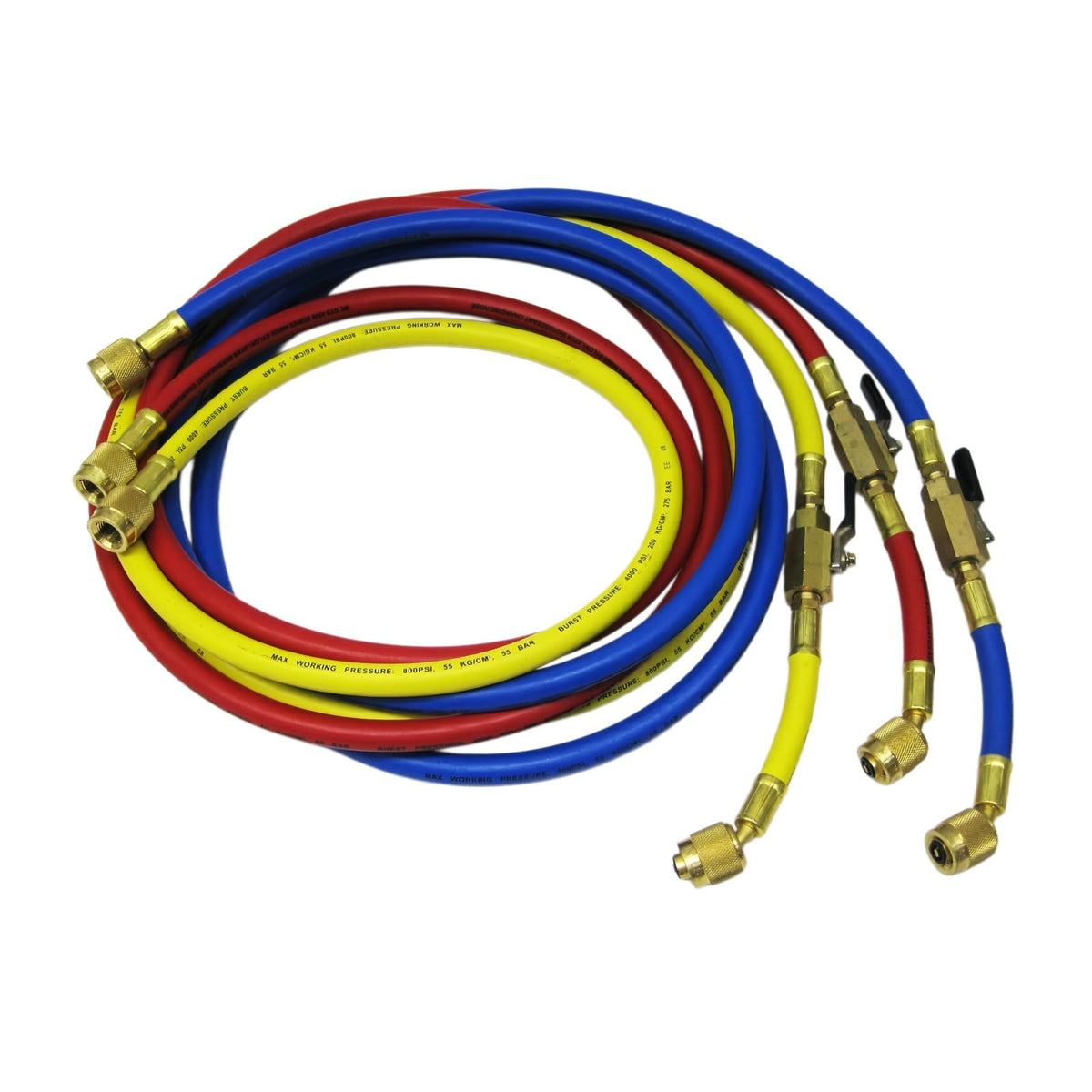 R404A,R507A,R134A 2-Way Manifold Gauge Set with 72" Ball Valve Hoses
