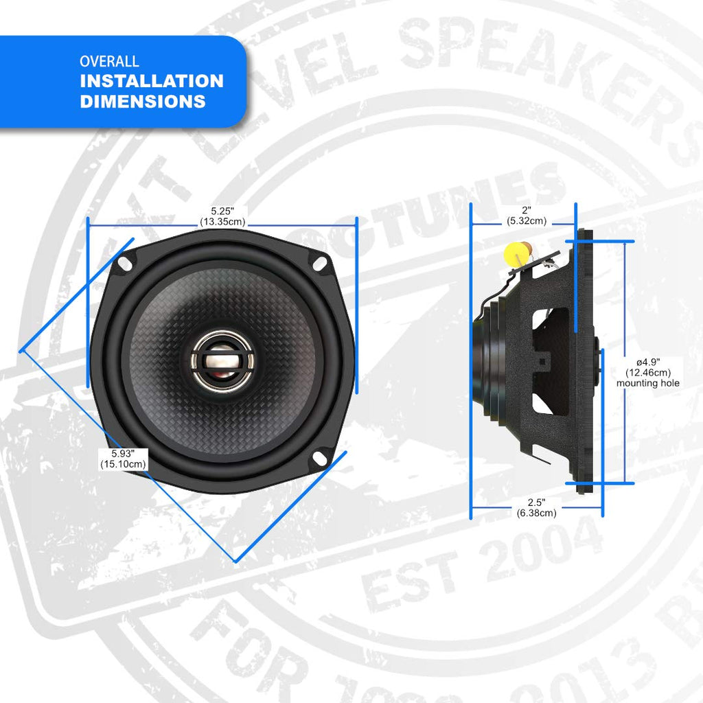 Hogtunes 352-XLR High Performance XL Series 5.25" Rear Speakers (2 Pack), Fits 1998-2013 Harley-Davidson Motorcycles