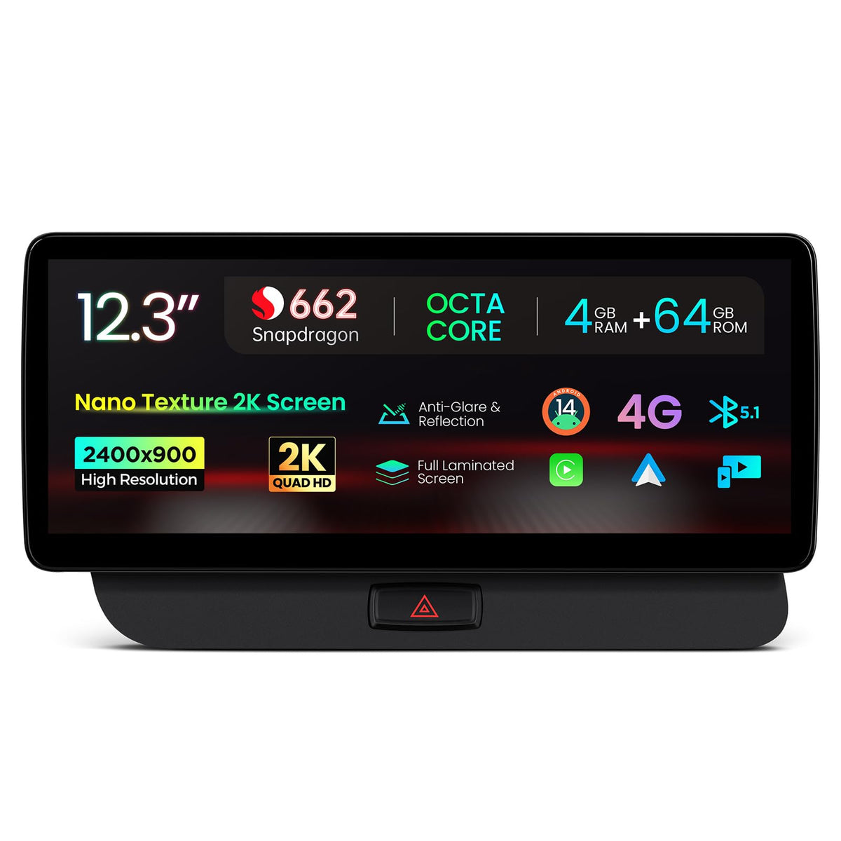 XTRONS 12.3 Inch Android 13 Car Stereo for Audi Q5 (2009-2017) Multimedia Radio, IPS Touch Screen 4+64GB Global 4G Car LTE Car Radio GPS Navigation Support Wireless Car Play Android Auto